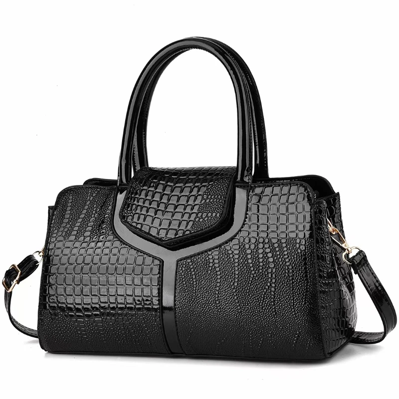 Fashionable New Women\'S Handbag Classic Retro Shoulder Bag Large Capacity Crocodile Pattern Crossbody Bag Minimalist Tote Bag