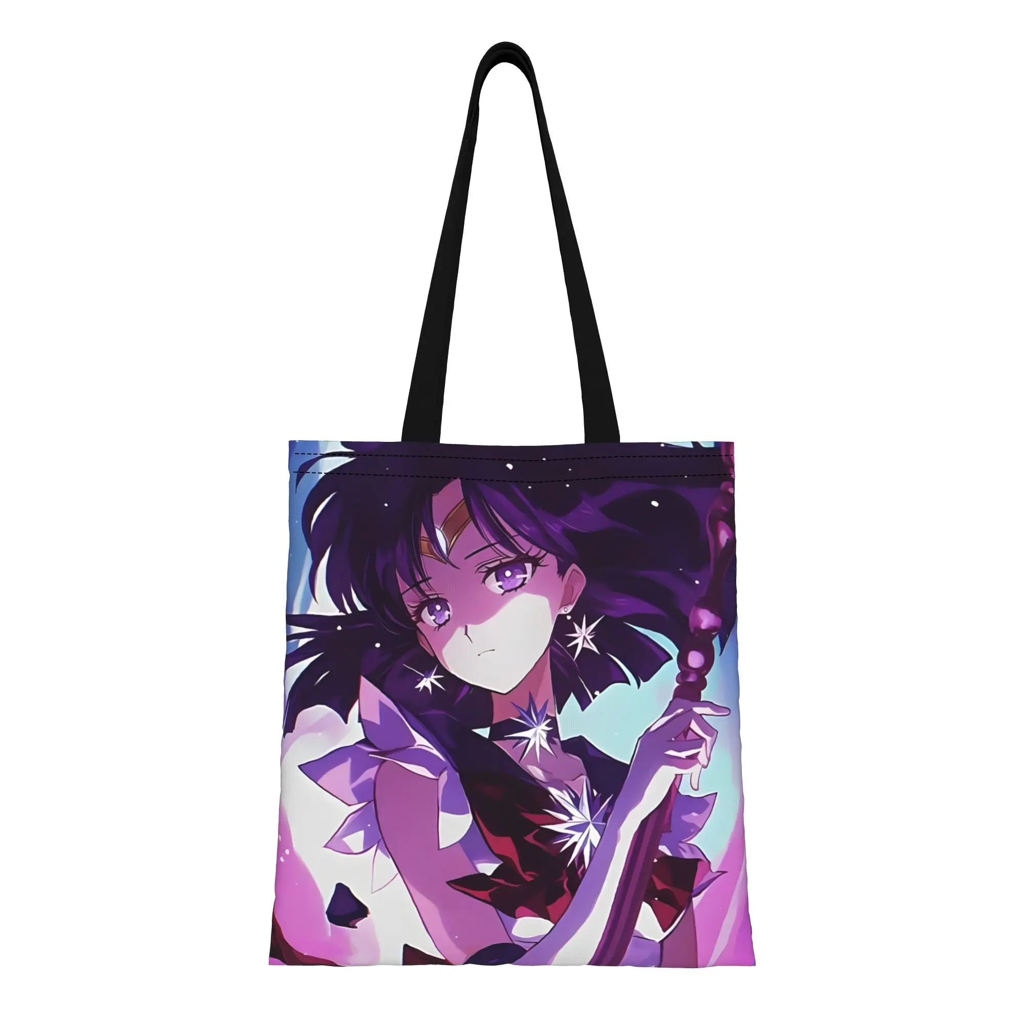 Bolsa de lona Sailor Saturn, bolsa de lona Sailor Moon, perfecta para ir de compras, ir de compras, viajar y actividades al aire libre, 1 unidad