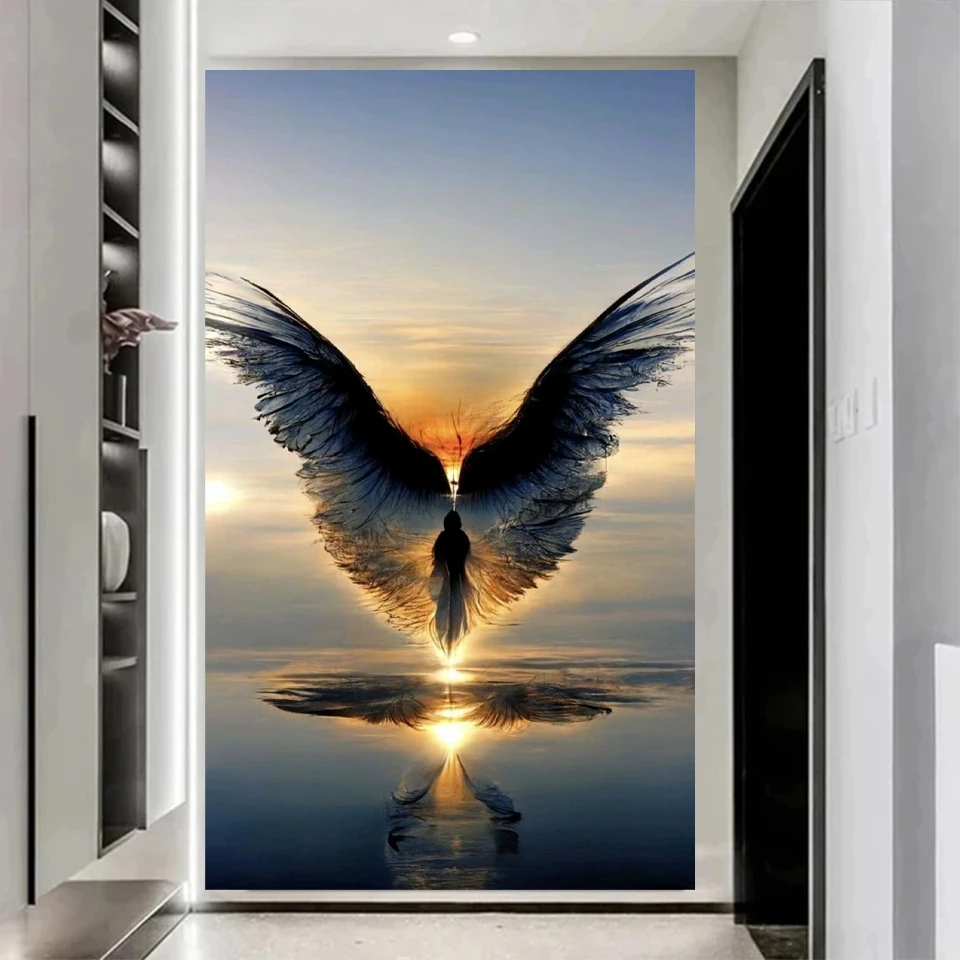 

5D DIY Diamond Painting Angel Wings Full Square Round Diamond Mosaic Portrait Fantasy Landscape Art Home Decoration