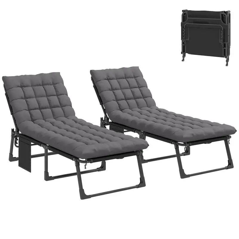 set di chaise longue pieghevoli da esterno