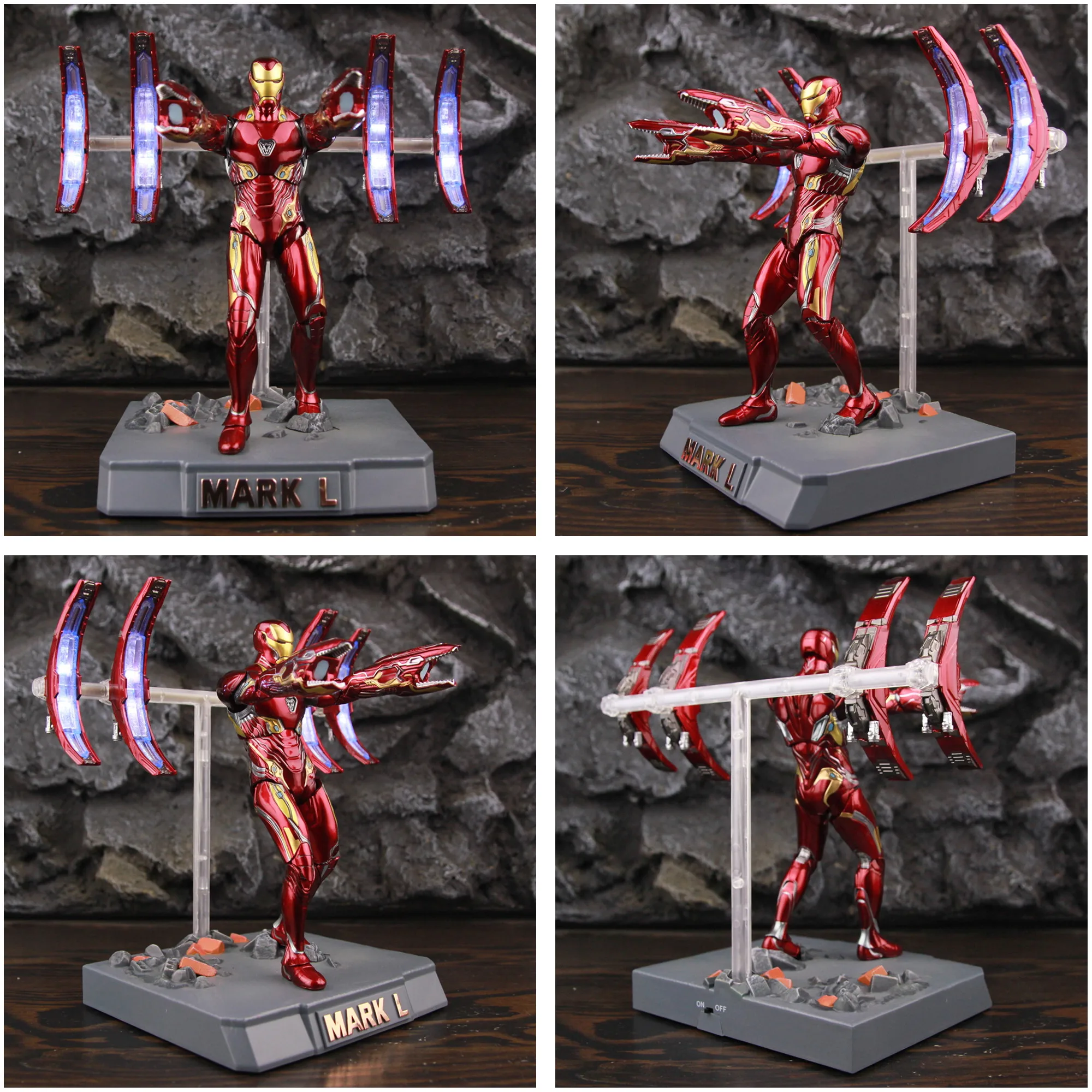 ZD Toys Ironman Mark L 50 MK50 Nano Armor Floating Gun With LED
