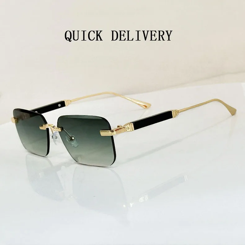Neue 2024 Quadratische Sonnenbrille Frauen Trendy Vintage Designer Randlose Sonnenbrille Für Männer Urlaub Mode Gläser Lentes De Sol Mujer – Detail 7