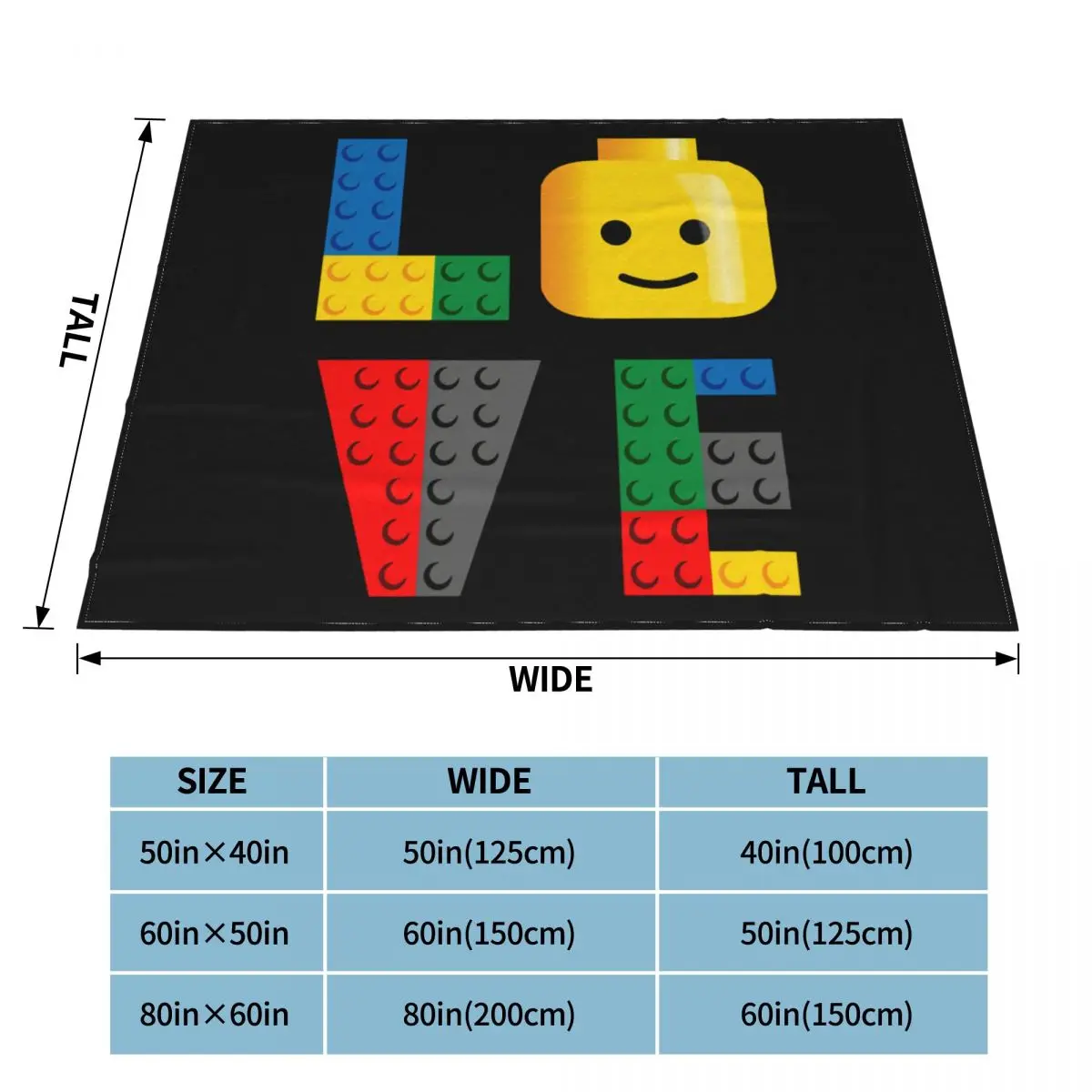 Legos Love Parody Quality Oldskool Artwork Blanket Casual Bedding Coral Fleece Faux Fur Mink Mechanical Wash