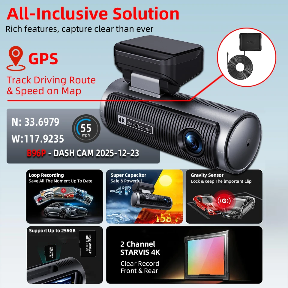 E-ACE 4K Dashcam coche Dvr Dua - Dash Cam 4K Sony Starvis reseña y precio