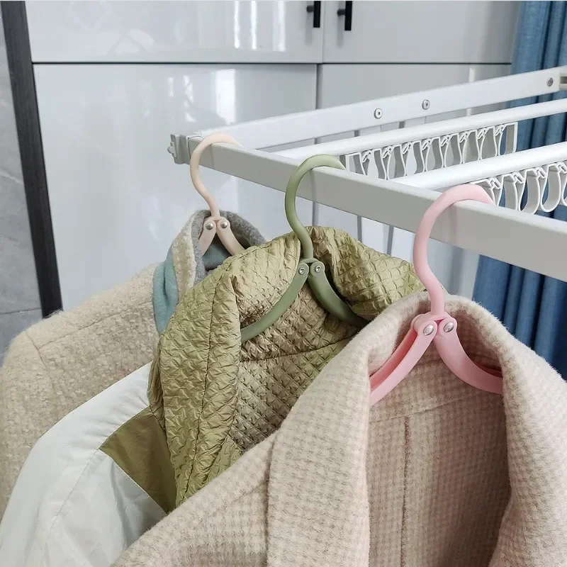 Travel Folding Plastic Clothes Hangers Portable Business Trip Storage Bag Student Dormitory Socks Underwear Drying Rack