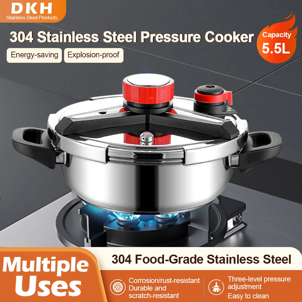 

Fenghui 5.5L 304 Stainless Steel Pressure Cooker for Kitchen CE Certified Explosion-Proof Safe Fast Cooking Cookware Rice Cooker