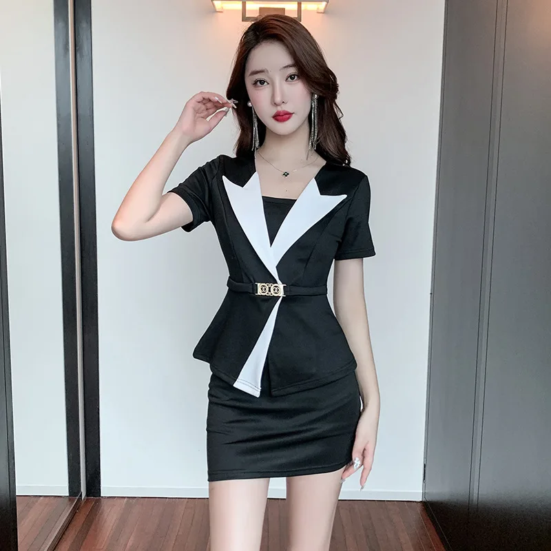 Woman Work Clothes Suit Hotel Waiter Beauty Salon Spa Massage Nail Cafe Sexy Foot Bath Sauna Technician Overall Skirt Uniform