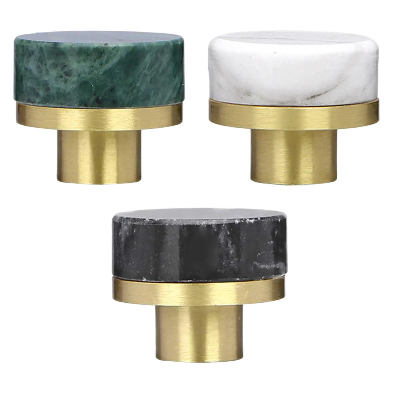 Brass Marble Drawer Pull Decorative Drawer Knob for Wardrobes Dresser Closet