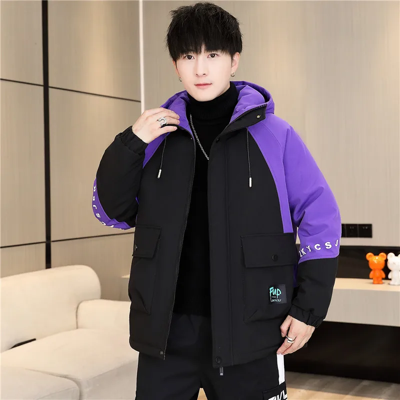 Casual 2024 Autumn Winter Men\'s Thicken Hooded Fleece Jackets Outwear Windroof Plush Liner Warm Coats Youth Top Parkas Clothing