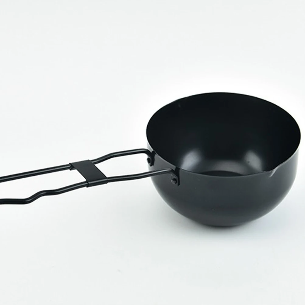 

Mini Iron Pot Stew Food Camping Cookware Outdoor BBQ Sauce Pan Clay Casserole Fry Practical Easy Clean Heat Retention