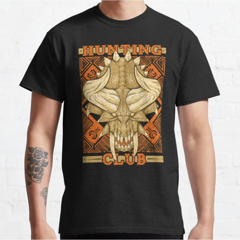 Diablos Monster Hunter World Hunting Club Gift t shirt for gamer 100% cotton Short Sleeve Graphic Clothes All size top S-6XL