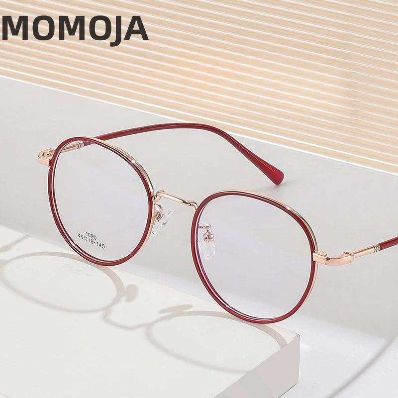 

MOMOJA New Internet Celebrity Retro Multi-color Alloy Circular Women's Eyeglass Frame Optical Prescription Glasses 1090