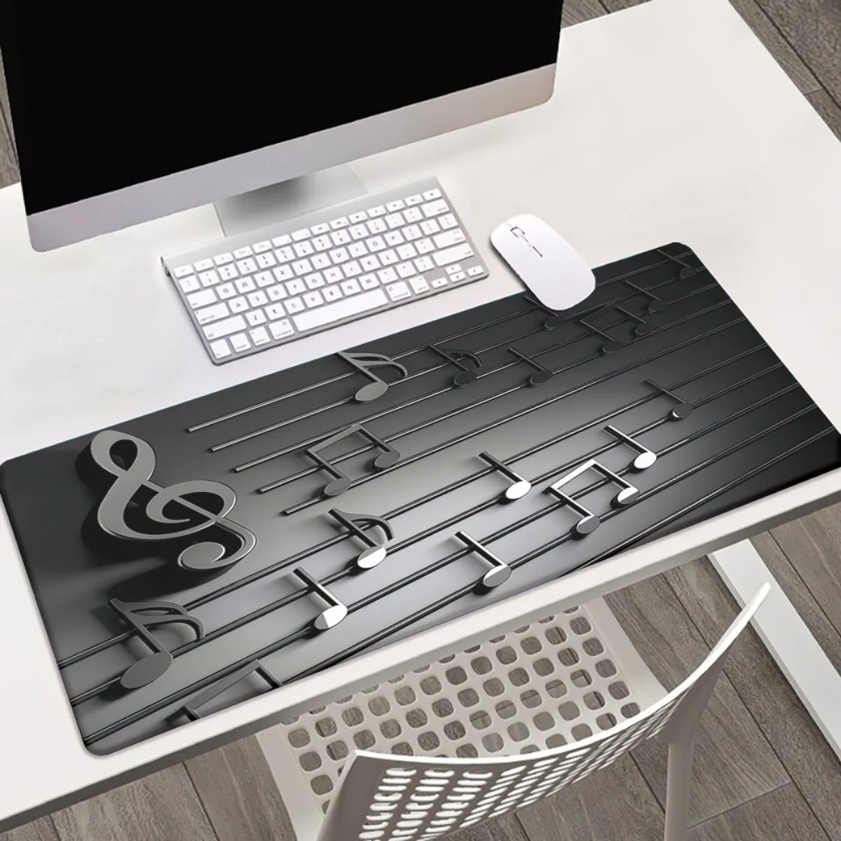 

The five-line staff mousepad with steel keys, anti-slip rubbe and washable surface is suitable for musicians and music producers