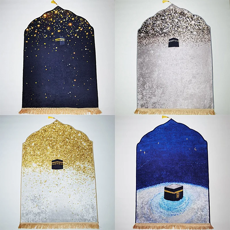 

PYJ Living Room Prayer Thickened Prayer Gold Diamond Fleece Floor Mat Special Shaped Printing Thick Carpet