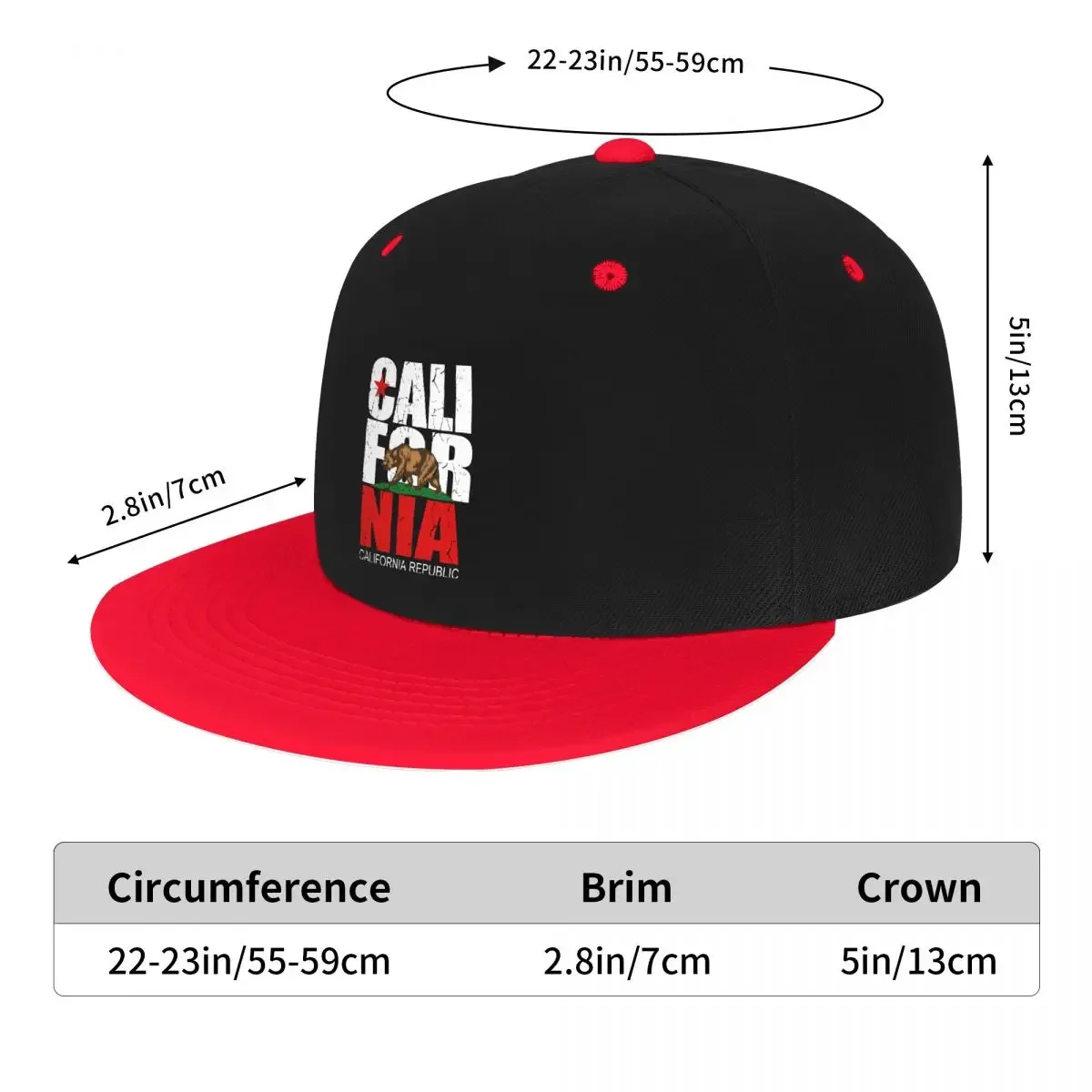 Gorra de béisbol clásica de la República de California para hombre y mujer, gorro de béisbol estilo Hip Hop, transpirable, con bandera del estado de CA y oso, Snapback