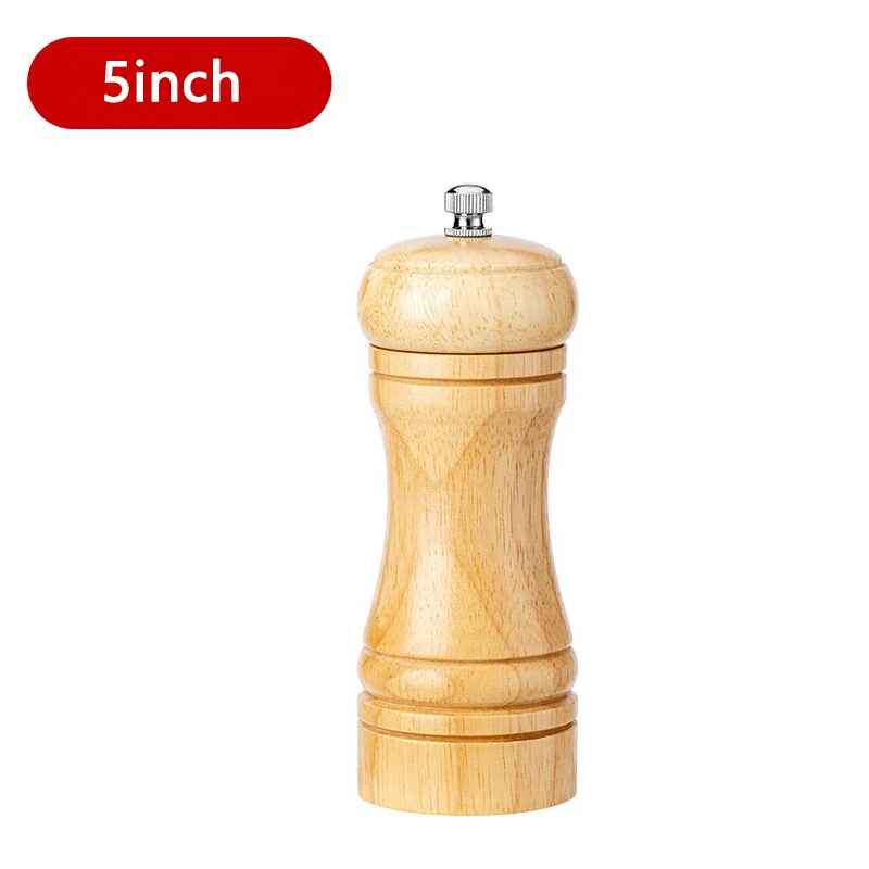 5/8/10 Inch Solid Wood Salt and Pepper Mills Spice Grain Grinder with Adjustable Ceramic Grinding Core Kitchen Tools Mills