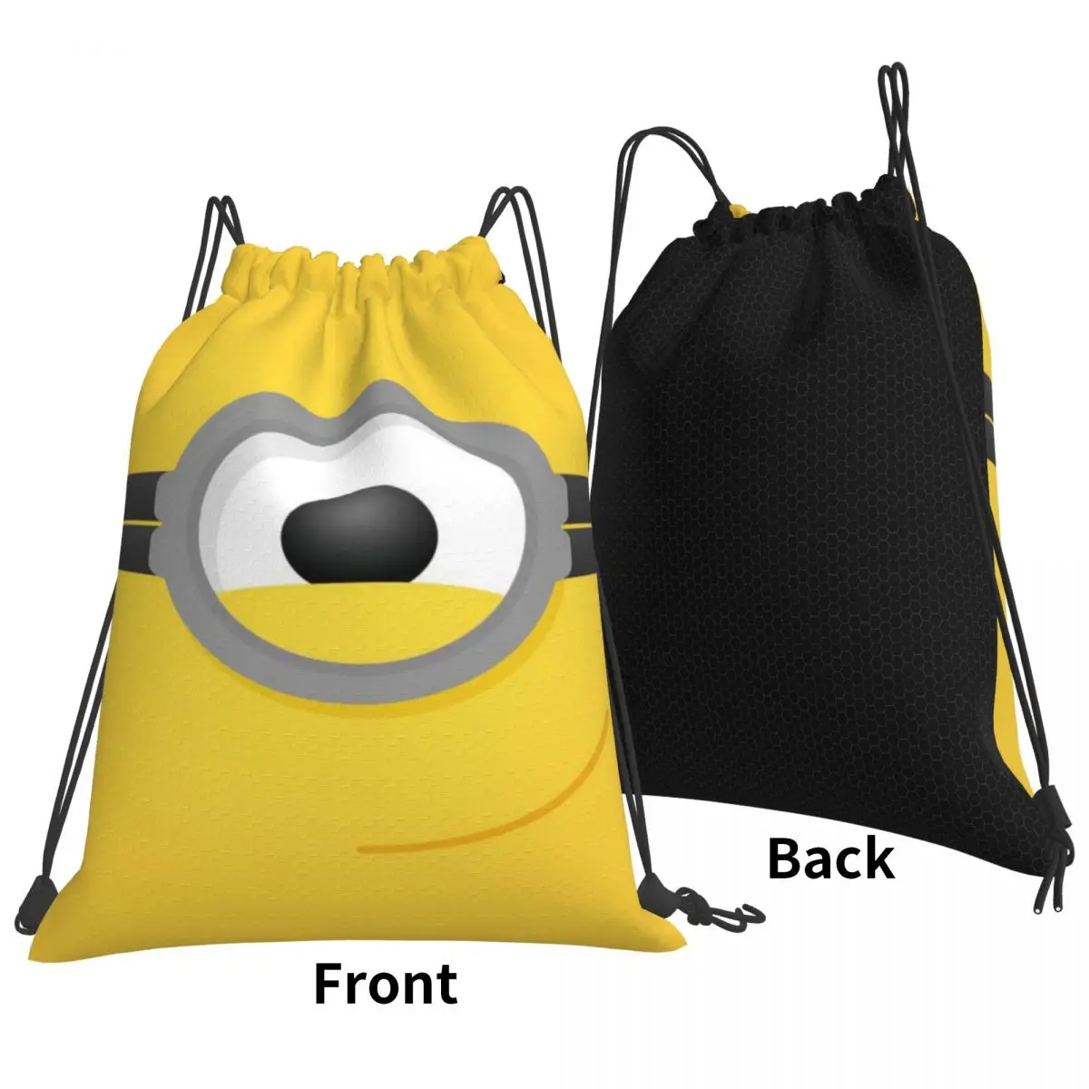 Custom Name Waterproof Outdoor Beach Swimming Sports Drawstring Backpack Minions Organizer Gym Storage Bag