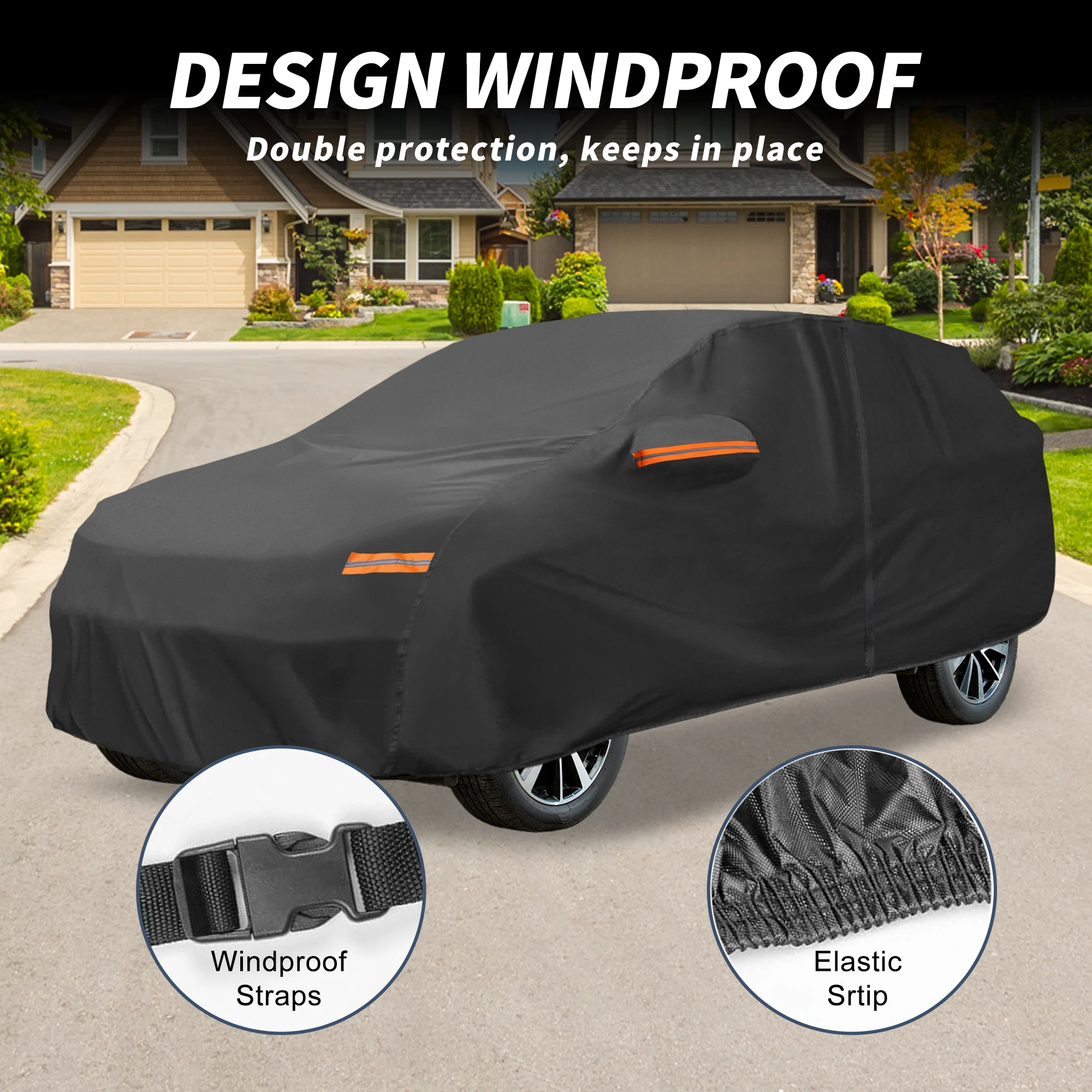 UXCELL for Honda HR-V 210D-PU Outdoor Full Car Cover All Weather Waterproof Sun Rain Snow Protection w/ Driver Door Zipper