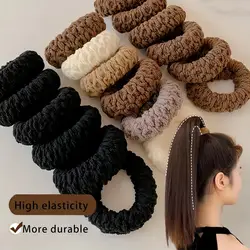 Haarbanden, duurzame haarscrunchies met hoge elasticiteit - Naadloze, dikke gebreide paardenstaarthouders in diverse kleuren