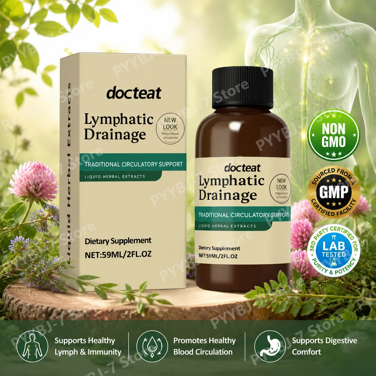 Herbal Wellness Formula - Sıvı Bitkisel Damlalar Lenfatik Bağışıklık Fonksiyonunu