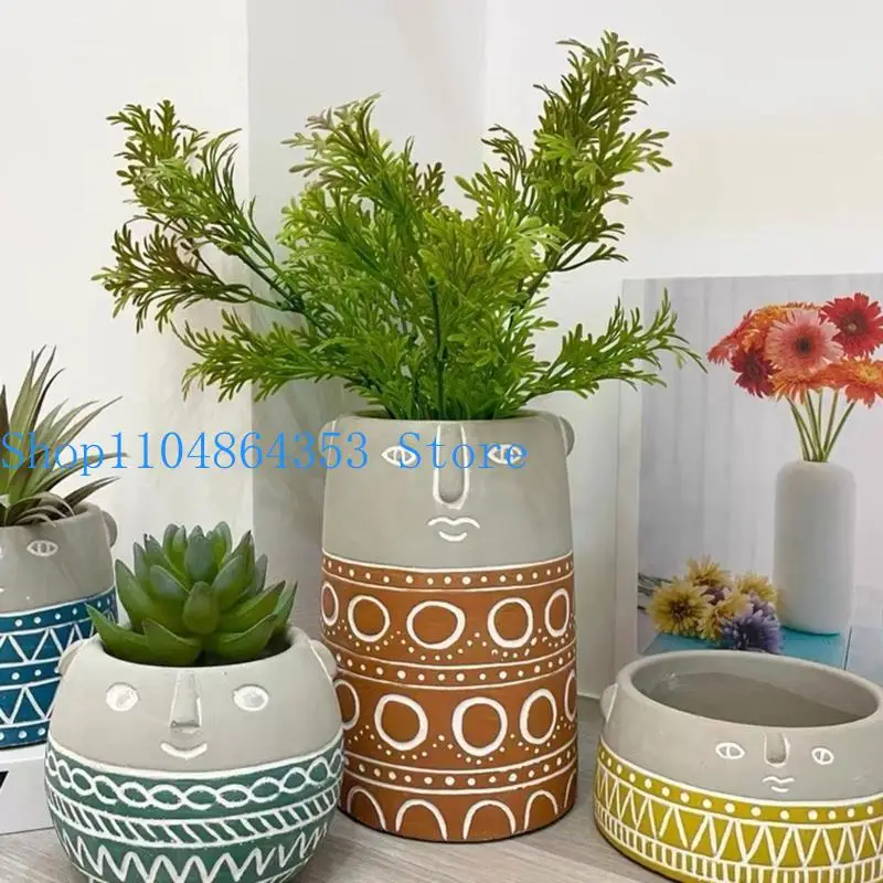 

652F DIY Cement Flower Pots Silicone Mold Customizable Dropping Glue Mold for Making Flower Planter Cement Flower Containers