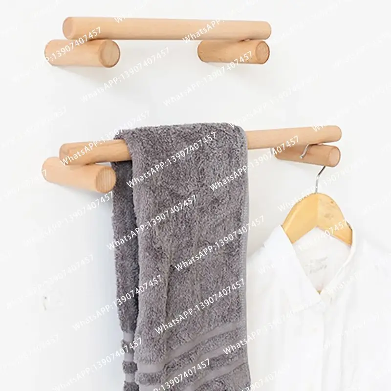 1Pc 30/45CM creative wooden bathroom towel rack, wall-mounted kitchen initializing mat shelf storage rack