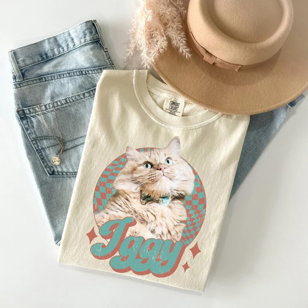 

Fashion Pet T Shirt Custom Tee Memorial Gift Dog Face Print Personalized Name Design For Pet Lovers Casual Wear Gift
