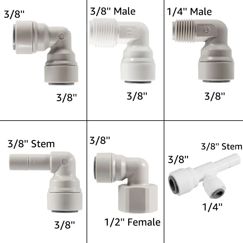Push-Fit Elbow Connector,90° Swivel Quick Connection For Homebrew Beer Pipe, Water Filter System,3/8