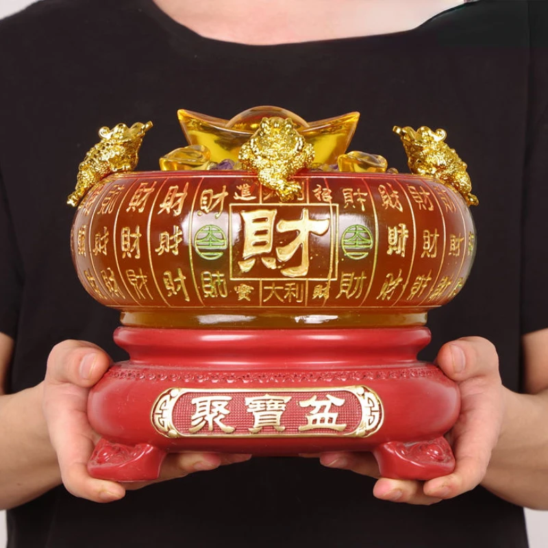 

Chinese Zhoacai Treasure Basin Ornaments Attract Wealth Crystal Ingots Store Office Living Room Entrance Opening Gifts