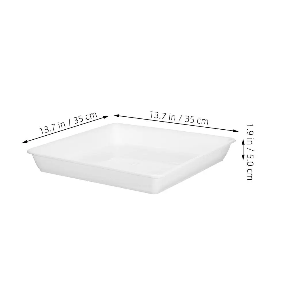 2Pcs Square Flowerpot Tray Thickened Plastic Planter Saucer 13.76inch Water Drainage Pot Base Outdoor Indoor Use