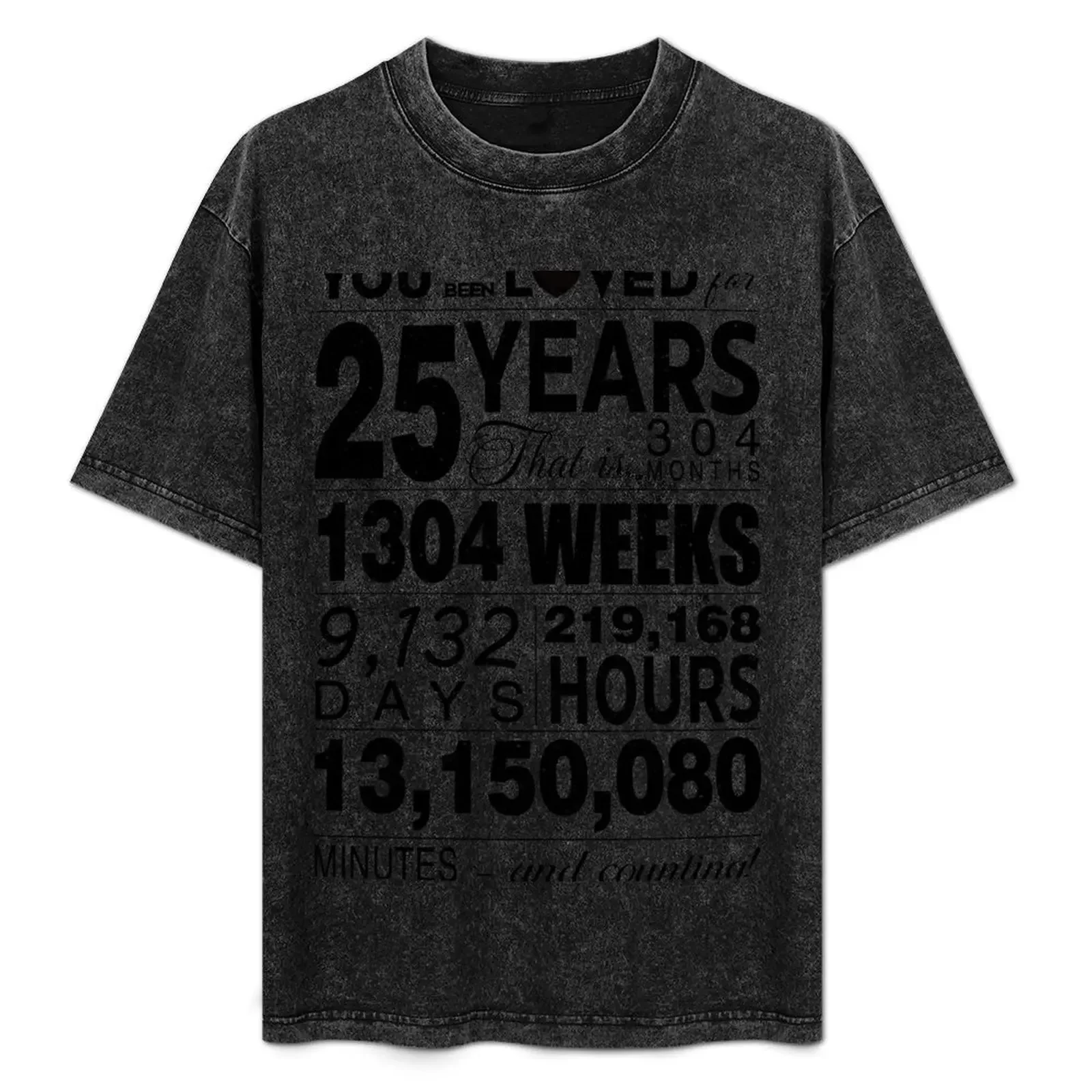 

25 Years You Have Been Loved For 25 Years Celebration For 25th Birthday Party 25th Anniversary Birthday Gifts T-Shirt