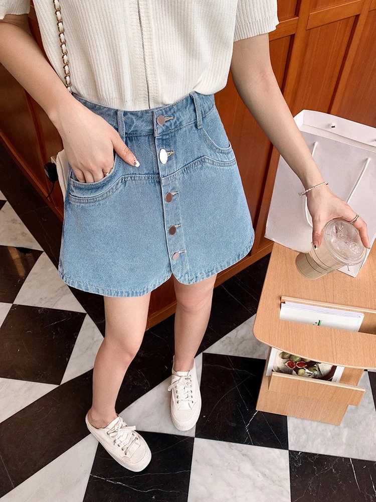 Quần Short Denim Nữ Kỳ Nghỉ Chắc Chắn Retro Đơn Giản Tất Cả Trận Đấu Mùa Hè Nữ Câu Lạc Bộ Phong Cách Học Sinh Sinh Viên Hàn Quốc Ins Bán Hipster thường Ngày Mới