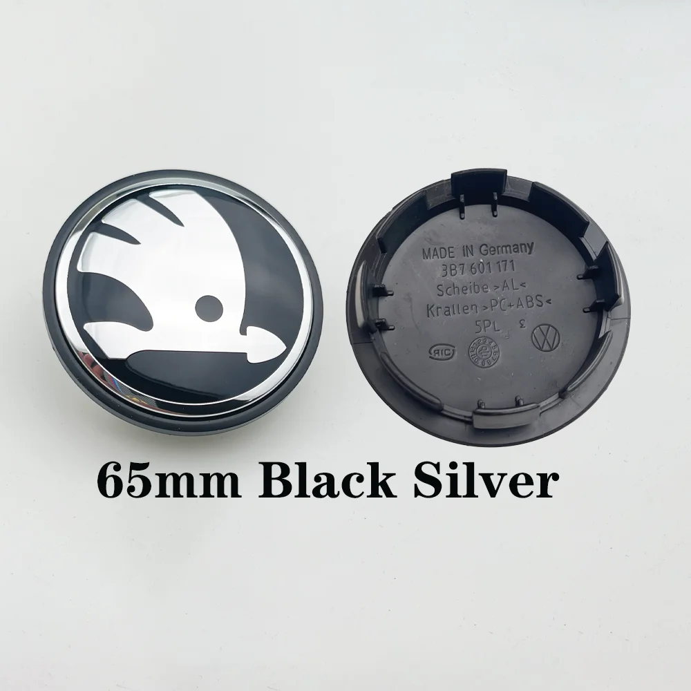 4 sztuk/partia 56mm 60mm 65mm kołpak koła samochodowego Logo pokrywa piasty odznaka godło dla Skoda 1J 0601171 3B 7601171 Akcesoria do stylizacji