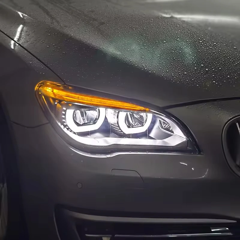 LED Headlight Assembly For BMW 7 Series F01 F02 2009-2015 Dynamic Sequential Turn Signal DRL Angel Eyes Retrofit Tuning