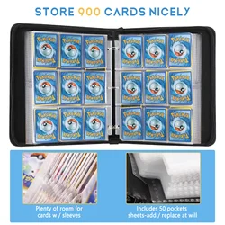 Leather Anime Trading Card Holder 4/6-Grid Game Card Collections Pack Baseball Card Storge Bag For Storage 400/900 Cards Holded