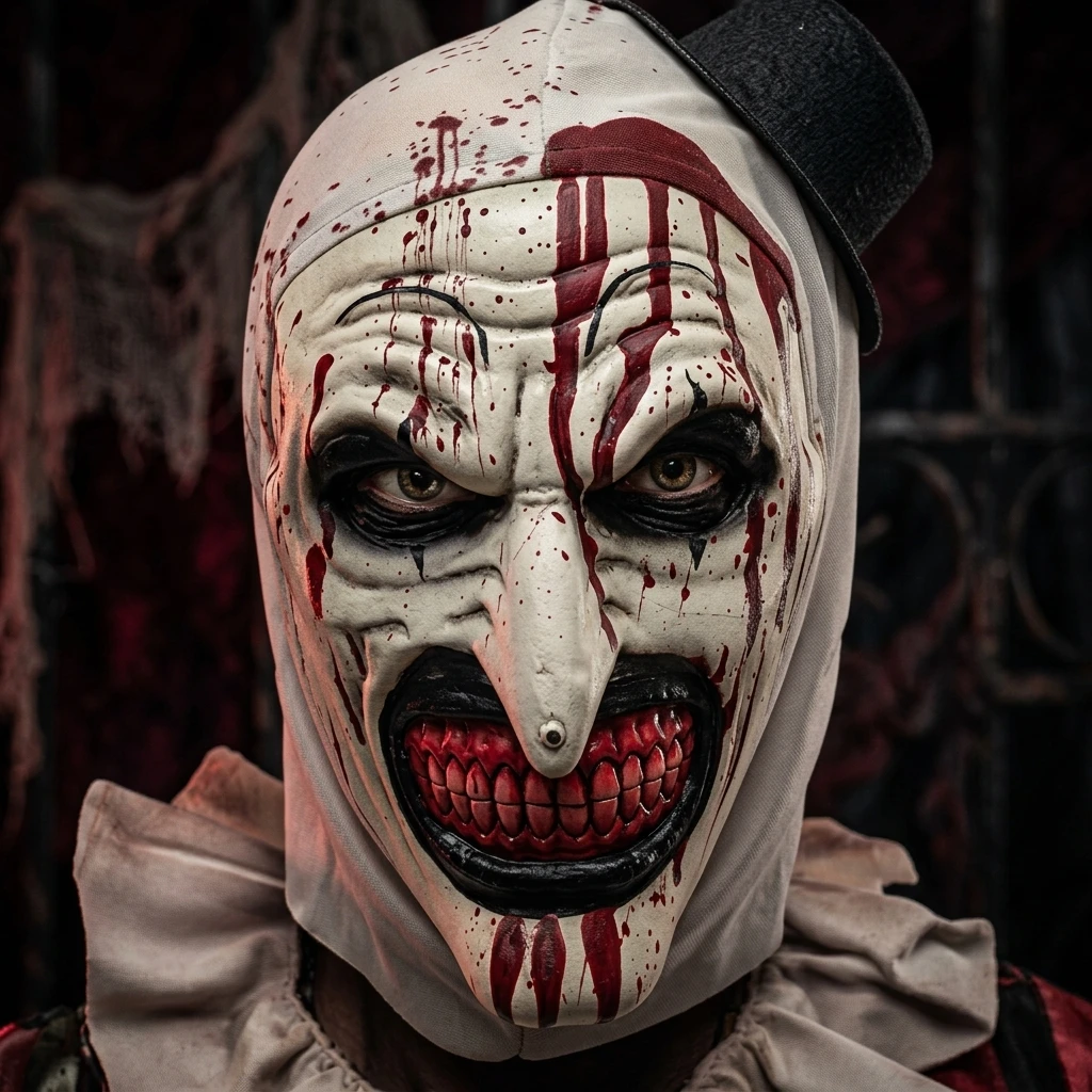 Halloween Horror Clown Mask Terrifier Art The Clown Costume Full Head Mask with… - Image 3