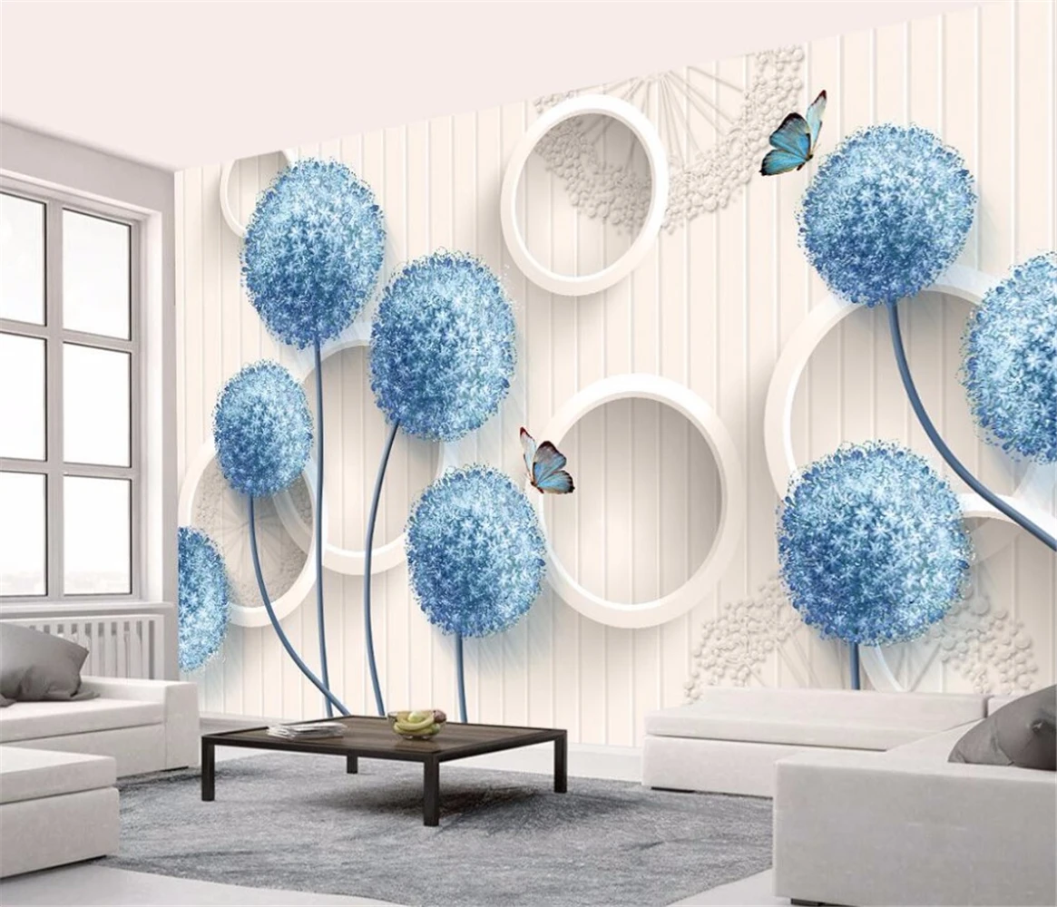 

beibehang Dandelion circle papel de parede 3d photo mural wallpaper for walls 3 d Home Decoration wall paper for living room