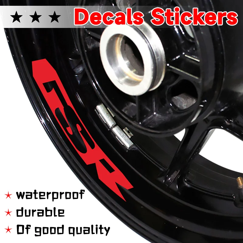 8 X CUSTOM Motorcycle Inner Rim For GSR600 GSR 600 gsr600 High Quality Stickers Wheel Reflective Frame Decals Stickers