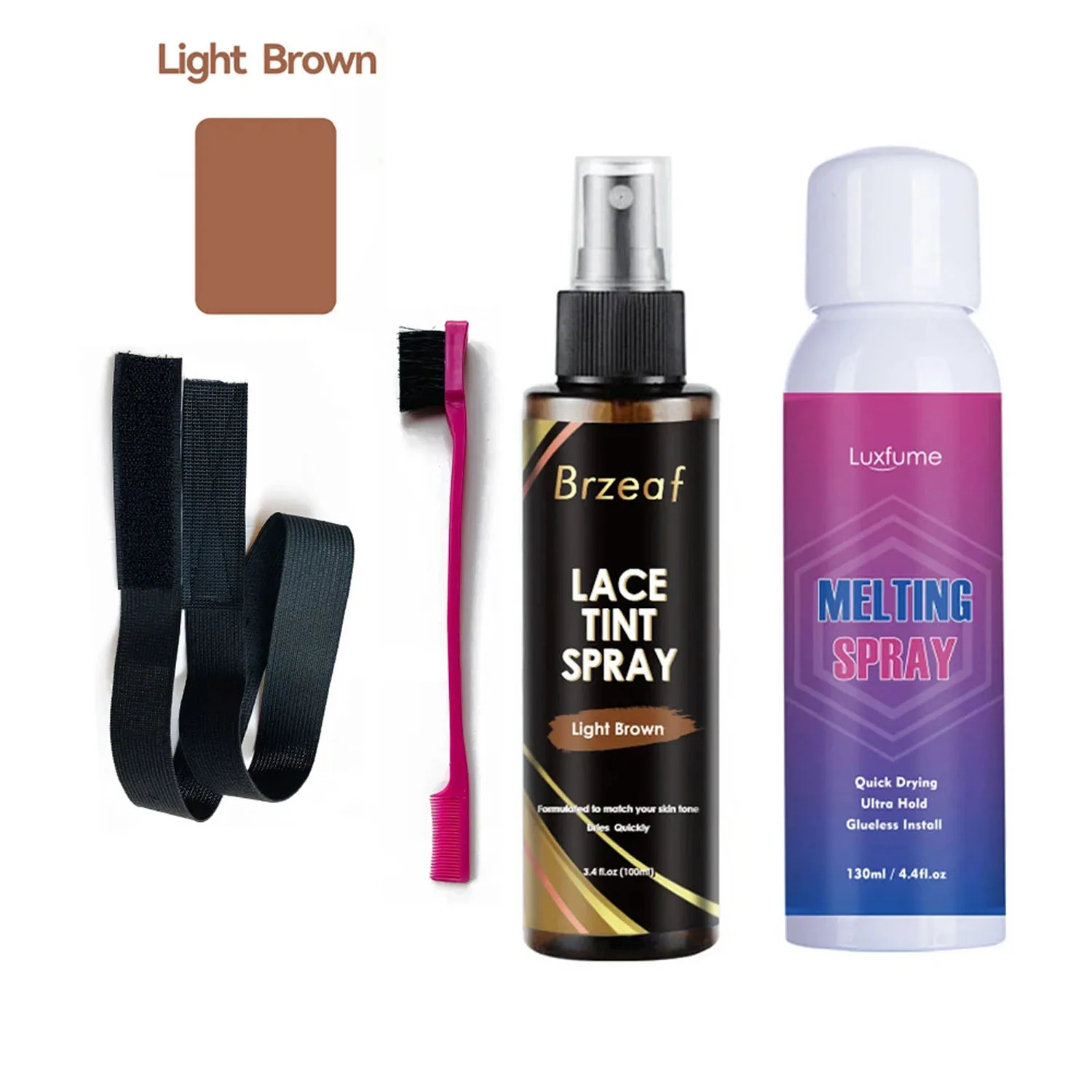 Набор для ухода за волосами, клей для парика, восковая палочка, средство для удаления клея, кружевной оттенок, мусс, плавящийся спрей, контроль кромок, набор для установки парика, ультра-фиксация