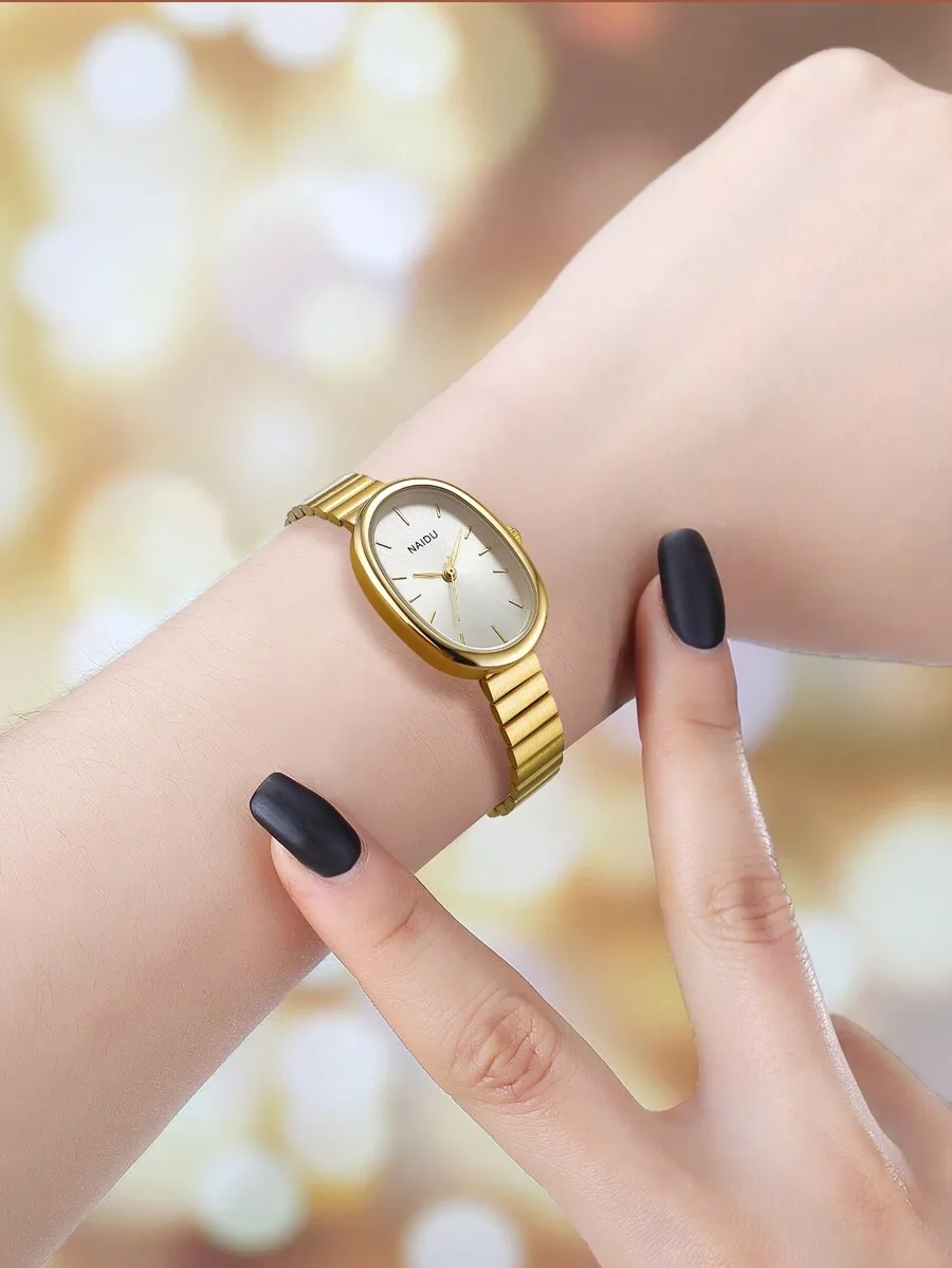 1pc Women Stainless Steel Band Minimalist Fashion Versatile Quartz Watch, Suitable For Daily Decoration
