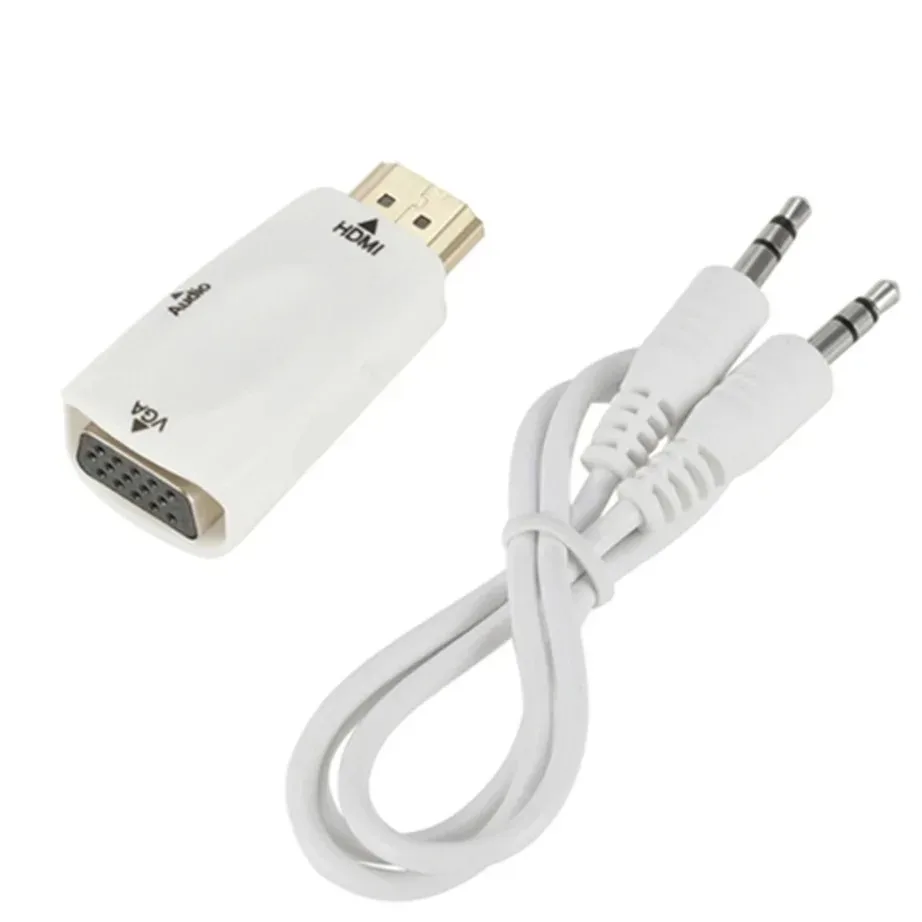 YIGETOHDE 1080P Adapter HDMI na VGA Gorący kabel cyfrowy męski na żeński Konwerter audio do komputera PC Laptop TV Box Projektor