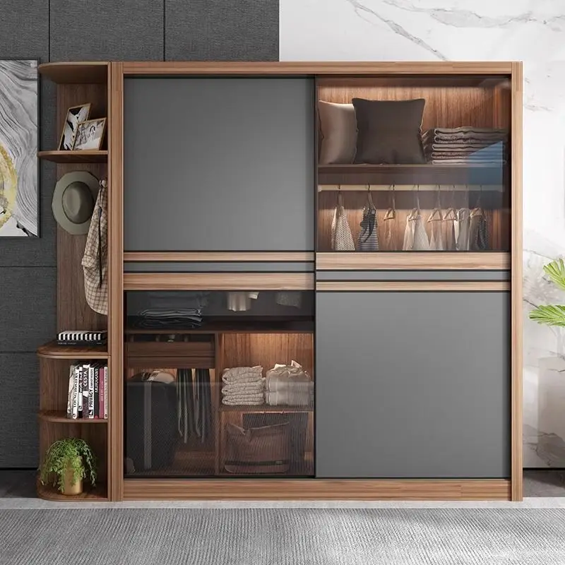 Armadio con ante scorrevoli nordico camera da letto per la casa piccolo appartamento semplice e moderno combinazione di stoccaggio con ante scorrevoli set completo