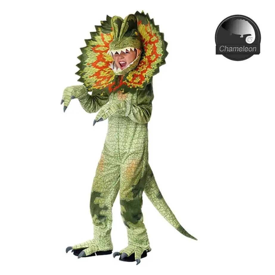 

Anime Boys Girls Jurassic World Angry Triceratops Costume Child jumpsuit Halloween Animal Costume