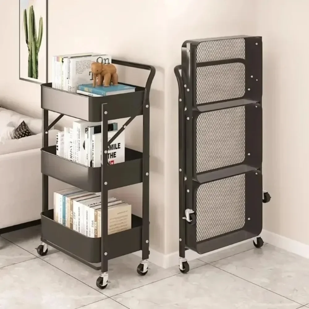 Mobile Storage Rack Trolley Multi Storey Snacks Storage Rack with Wheels Kitchen Bathroom Bedroom Organizer Home Accessories