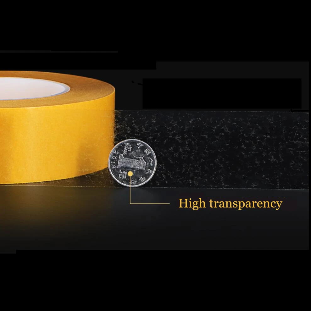 50 Meter Crown7972 High Temperature  PET Double Sided Tape No Trace Transparent Heat Resistant Strong Double-Sided Adhesive Tape