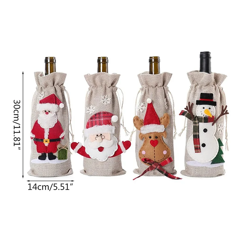 Tas Hadiah Tutup Botol Anggur Natal Topi Santa Pesta Liburan Ulang Tahun Pernikahan Di Rumah Tas Botol Anggur Natal Tahan Lama