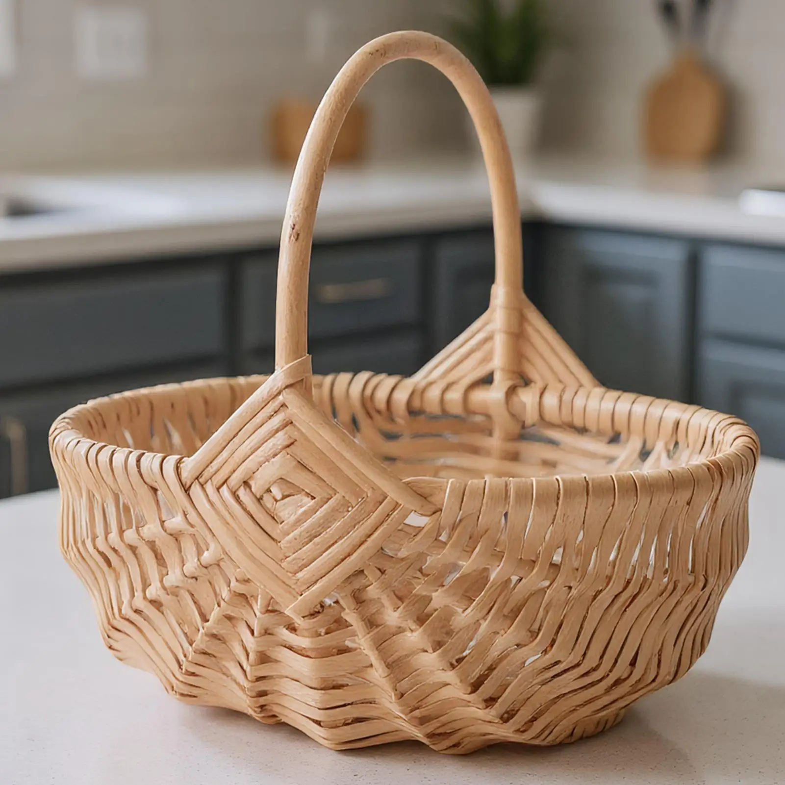 Woven Wicker Picnic Basket With Handle Empty Picnic Storage Basket Handmade Rattan Gift For Outdoor Activities Beach Camping view 2