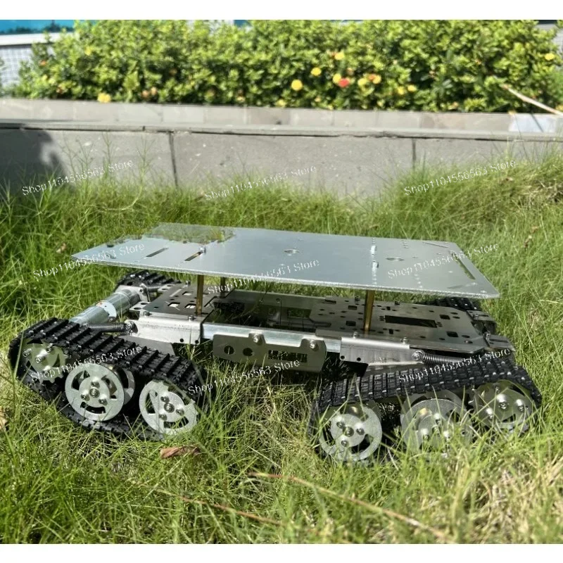 12kg Load RC Tank Robot Steel Chassis with Motors Large Platform DIY Kit Programmable for Open Source Control