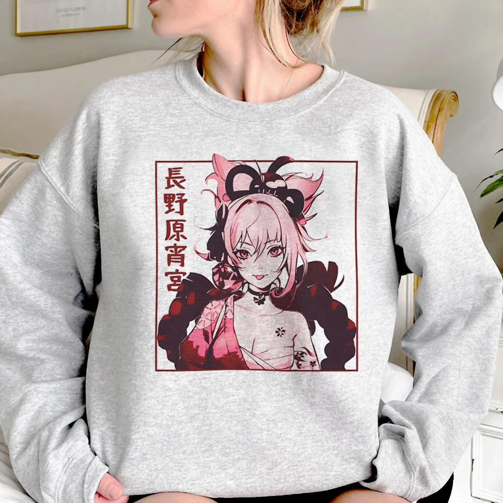 Genshin Impact-sudaderas con capucha para mujer, estilo coreano Kawaii, Camisa con capucha de lana para mujer