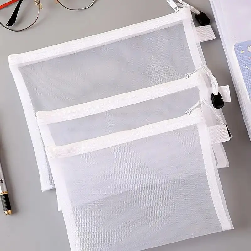 

3 шт. A6/A5/A4, большая вместительная офисная сетчатая сумка для документов, конверты для хранения документов, нейлоновая прозрачная сумка для ручек, папка, сумки для хранения головоломок